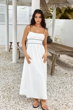 Vacation Dresses|Brunch Dresses>Hello Molly Across The River Maxi Dress White