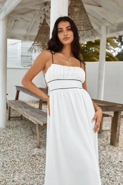 Vacation Dresses|Brunch Dresses>Hello Molly Across The River Maxi Dress White