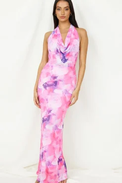 Cocktail Dresses|Floral Dresses>Hello Molly Adalynn Maxi Dress Pink