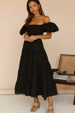 Vacation Dresses|Spring Break Dresses>Hello Molly Adela Maxi Dress Black