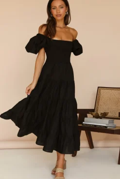 Vacation Dresses|Spring Break Dresses>Hello Molly Adela Maxi Dress Black