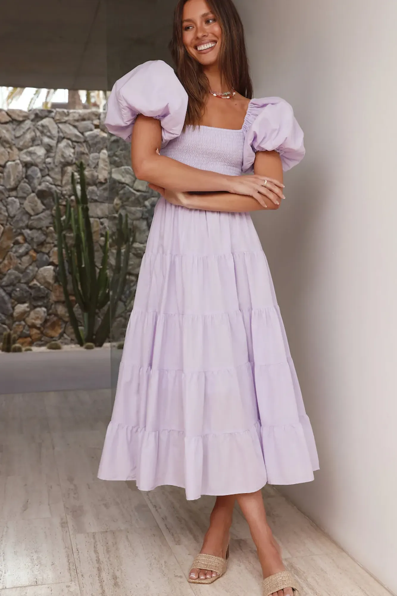 Spring Break Dresses|Bump Friendly>Hello Molly Adela Maxi Dress Lilac