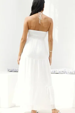 Vacation Dresses|Date Night Dresses>Hello Molly Adorations Maxi Dress White