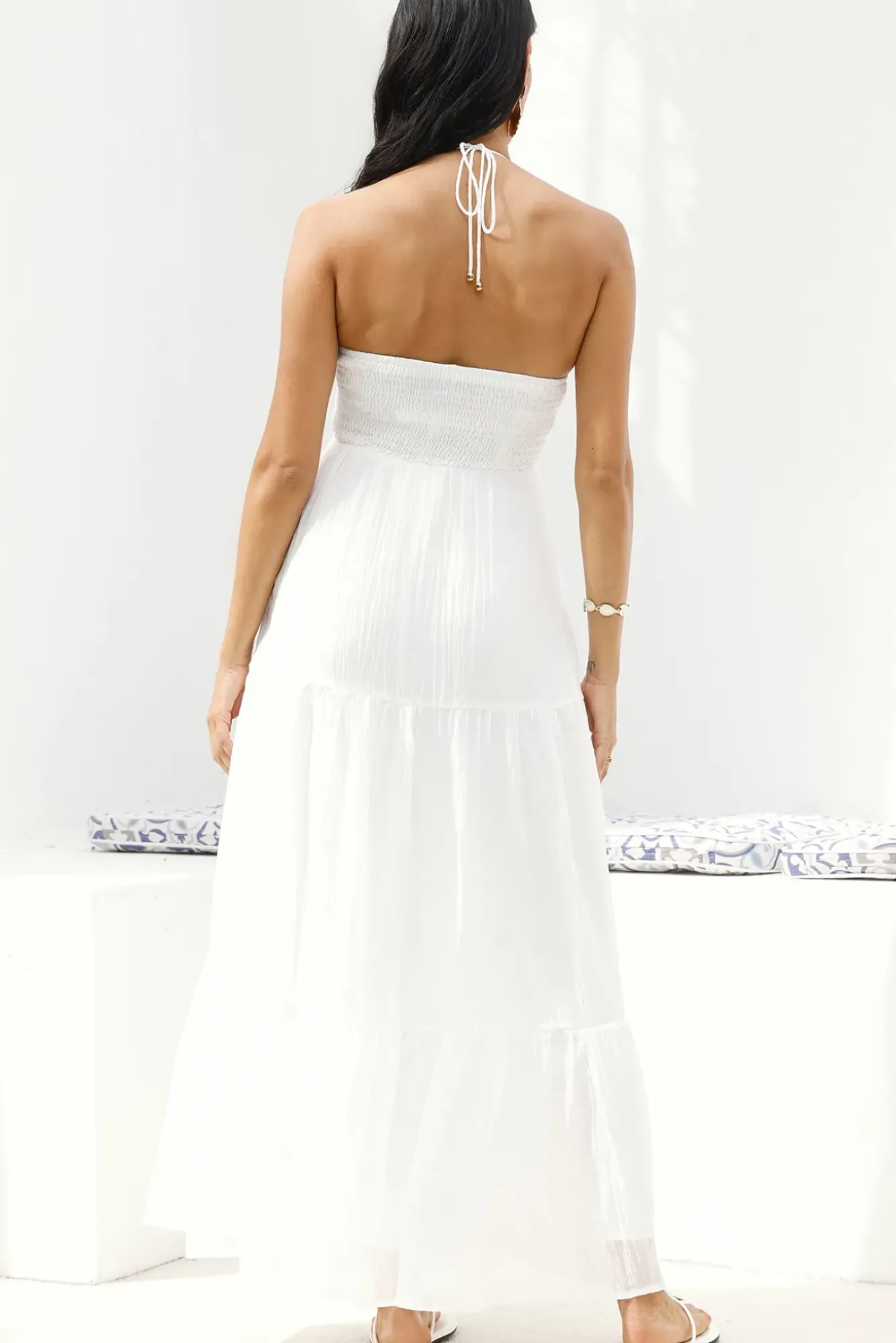 Vacation Dresses|Date Night Dresses>Hello Molly Adorations Maxi Dress White