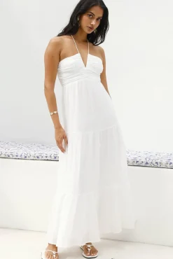 Vacation Dresses|Date Night Dresses>Hello Molly Adorations Maxi Dress White