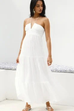 Vacation Dresses|Date Night Dresses>Hello Molly Adorations Maxi Dress White