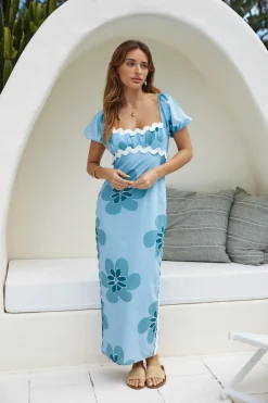 Brunch Dresses|Summer Dresses>Hello Molly Afina Maxi Dress Blue