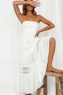 Spring Break Dresses|Bump Friendly>Hello Molly Agatha Maxi Dress White