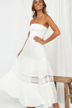 Spring Break Dresses|Bump Friendly>Hello Molly Agatha Maxi Dress White