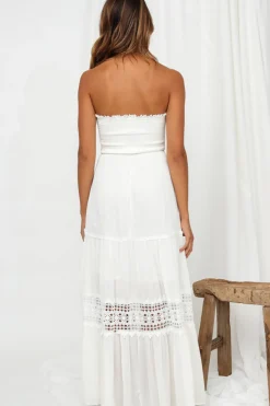 Spring Break Dresses|Bump Friendly>Hello Molly Agatha Maxi Dress White