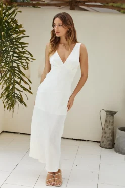 Cocktail Dresses|Summer Dresses>Hello Molly Alba Maxi Dress Cream