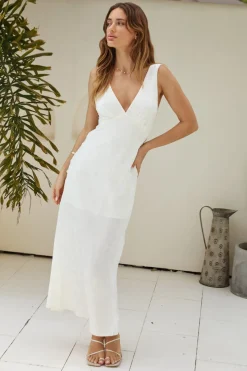 Cocktail Dresses|Summer Dresses>Hello Molly Alba Maxi Dress Cream