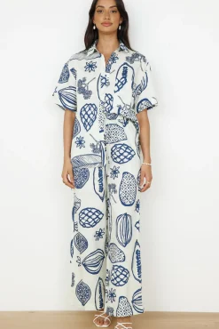 Two-Piece Pants Set>Hello Molly All Aboard Set Navy