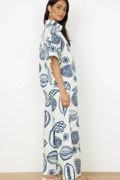 Two-Piece Pants Set>Hello Molly All Aboard Set Navy