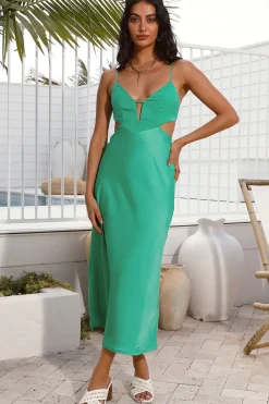 Vacation Dresses|Maxi Dresses>Hello Molly All Booked Up Maxi Dress Green