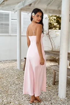 Date Night Dresses|Brunch Dresses>Hello Molly All Yours Satin Maxi Dress Pink