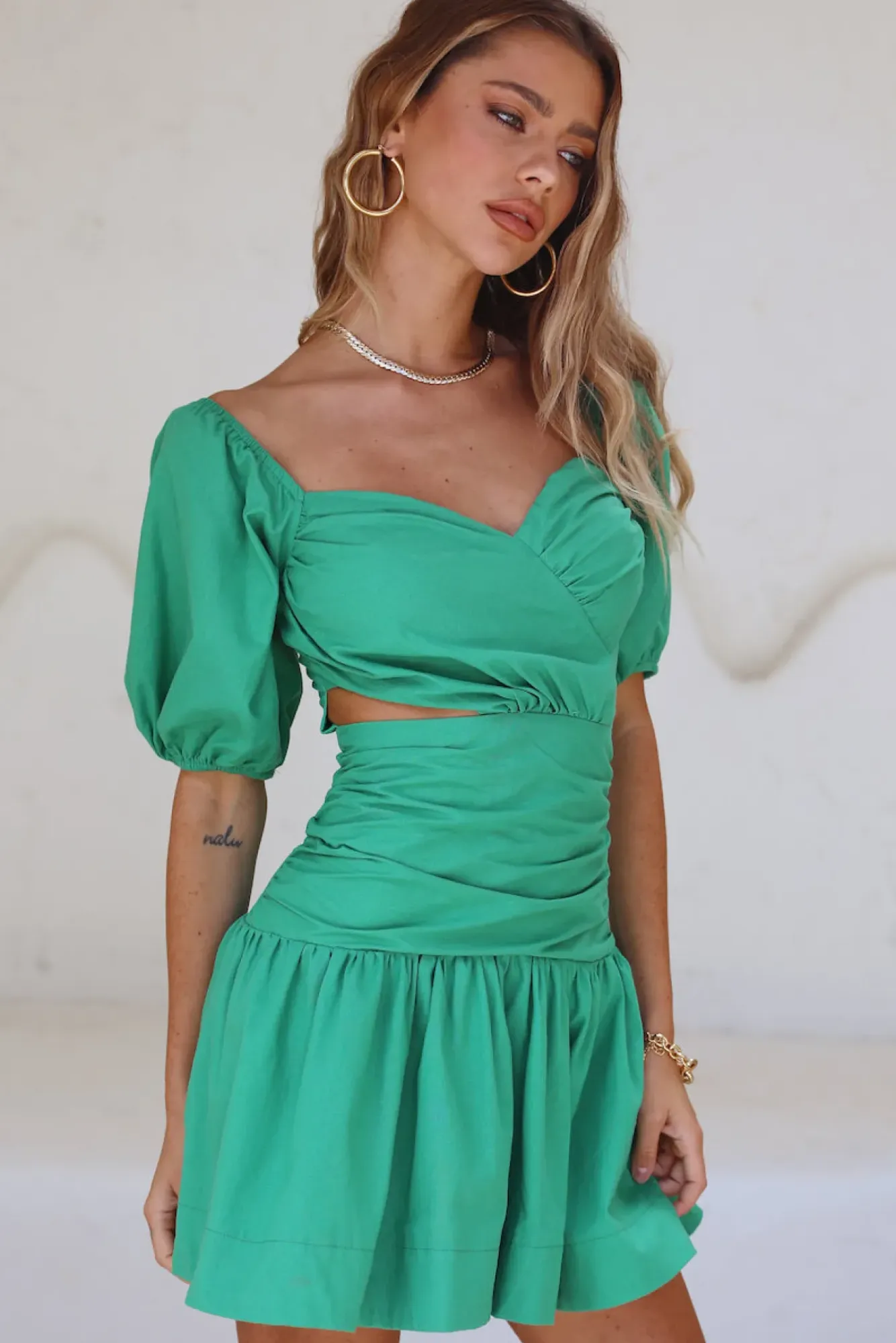 Cocktail Dresses|Mini Dresses>Hello Molly Always Dreaming Dress Green