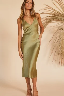 Cocktail Dresses|Bridesmaid Dresses>Hello Molly Amaryllis Midi Dress Green
