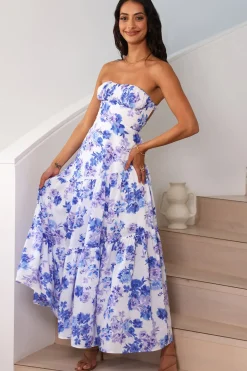 Brunch Dresses|Casual Dresses>Hello Molly Among The Branches Maxi Dress Blue