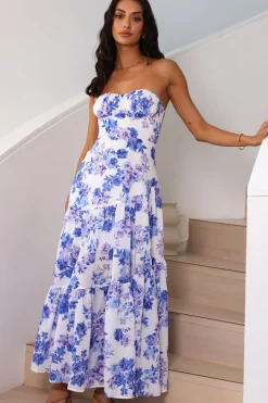 Brunch Dresses|Casual Dresses>Hello Molly Among The Branches Maxi Dress Blue
