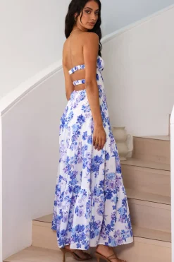 Brunch Dresses|Casual Dresses>Hello Molly Among The Branches Maxi Dress Blue
