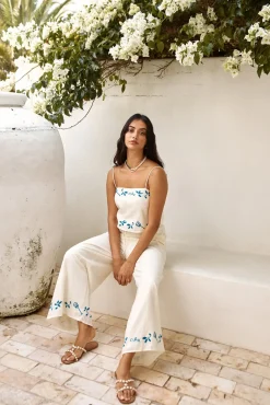 Two-Piece Pants Set>Hello Molly Among The Vines Set Beige