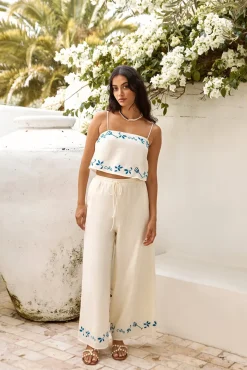Two-Piece Pants Set>Hello Molly Among The Vines Set Beige