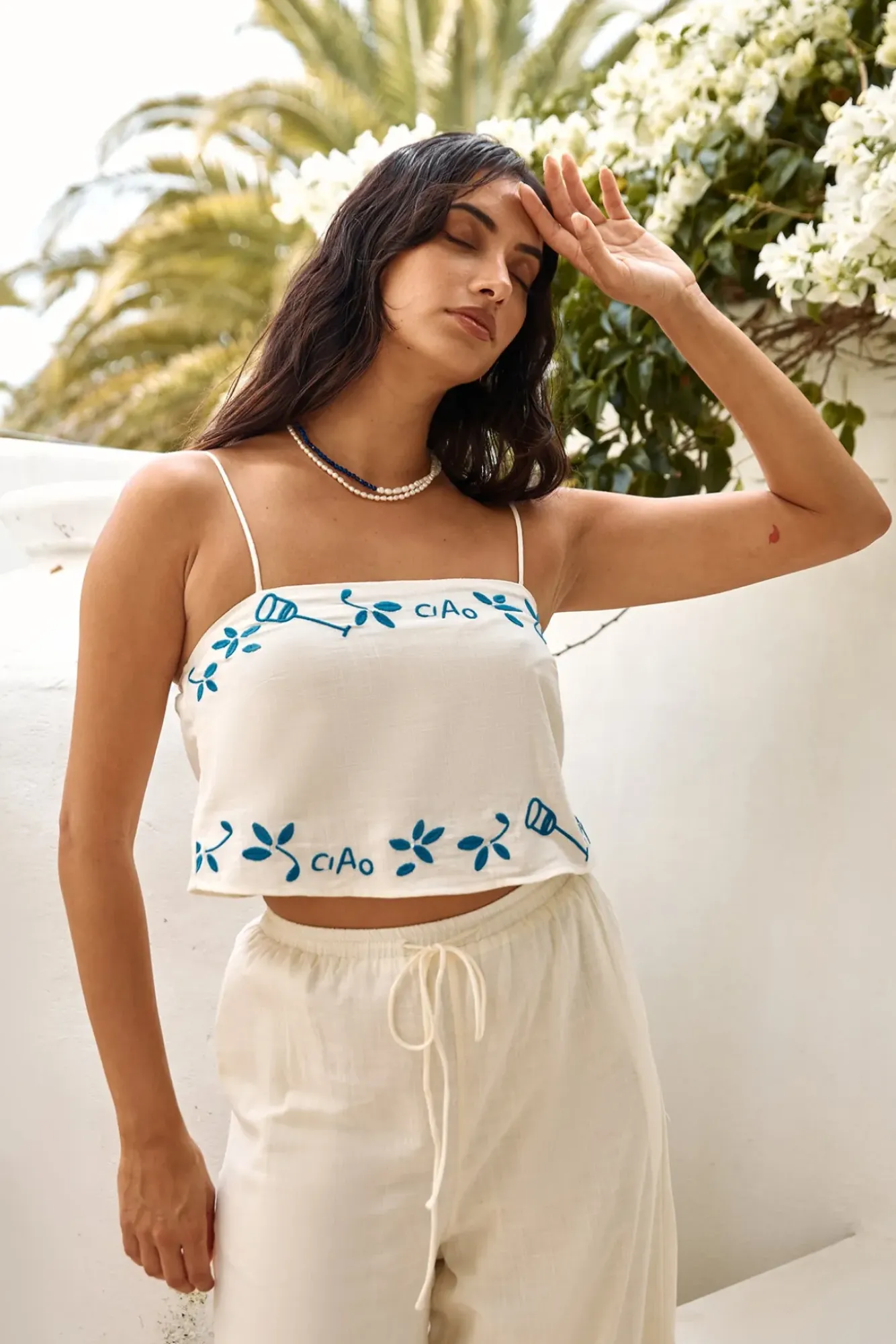 Two-Piece Pants Set>Hello Molly Among The Vines Set Beige