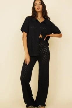 Pants>Hello Molly Angel Face Pants Black