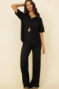 Pants>Hello Molly Angel Face Pants Black
