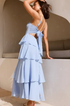 Wedding Guest Dresses|Cocktail Dresses>Hello Molly Angels Trumpet Maxi Dress Blue