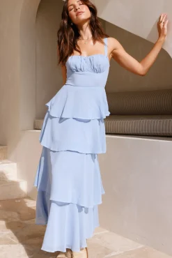 Wedding Guest Dresses|Cocktail Dresses>Hello Molly Angels Trumpet Maxi Dress Blue