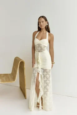 Wedding Guest Dresses|Formal Dresses>RUNAWAY THE LABEL Annika Maxi Dress Lemon