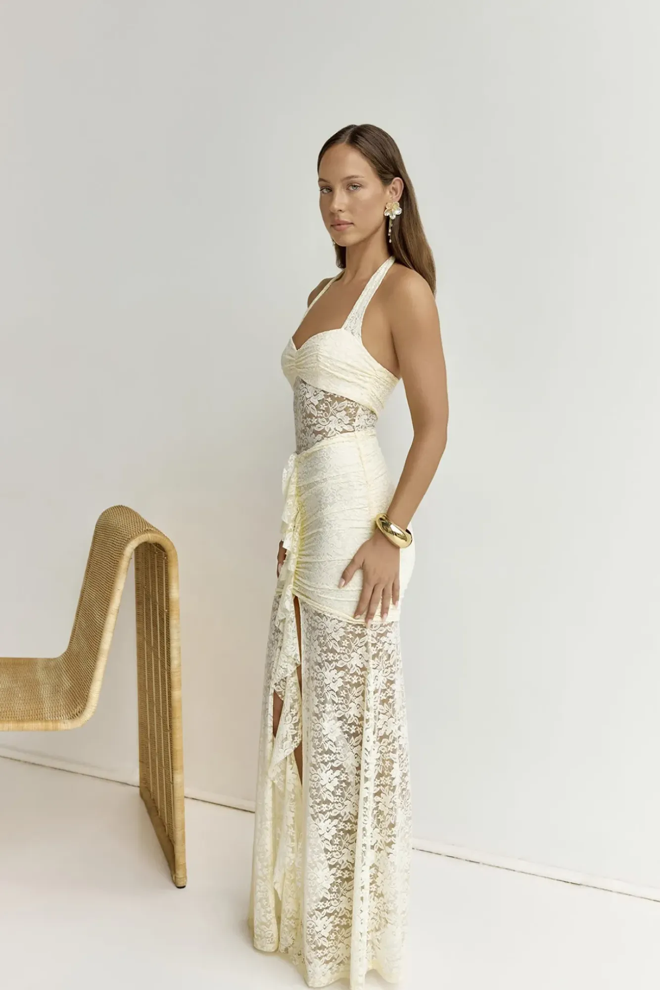 Wedding Guest Dresses|Formal Dresses>RUNAWAY THE LABEL Annika Maxi Dress Lemon