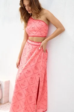 Skirts|Skirt And Top Sets>Hello Molly Another Round Maxi Skirt Red