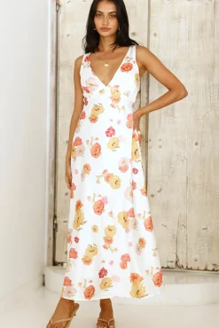 Wedding Guest Dresses|Vacation Dresses>Hello Molly Apricot Dream Maxi Dress Floral