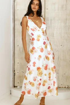 Wedding Guest Dresses|Vacation Dresses>Hello Molly Apricot Dream Maxi Dress Floral