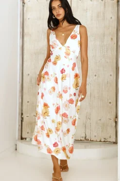 Wedding Guest Dresses|Vacation Dresses>Hello Molly Apricot Dream Maxi Dress Floral