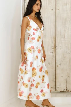 Wedding Guest Dresses|Vacation Dresses>Hello Molly Apricot Dream Maxi Dress Floral