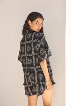 Rompers>Hello Molly Aquarius Moon Romper Black