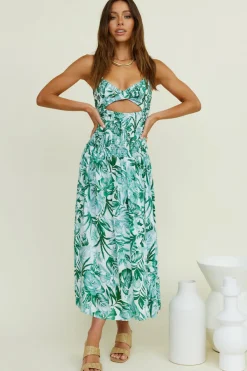 Spring Break Dresses|Casual Dresses>Hello Molly Araceae Maxi Dress Green