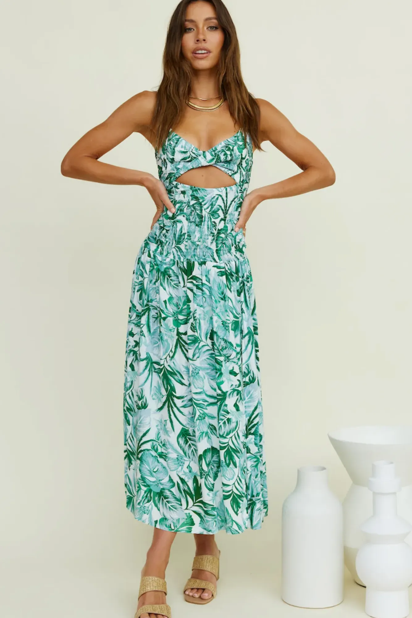 Spring Break Dresses|Casual Dresses>Hello Molly Araceae Maxi Dress Green