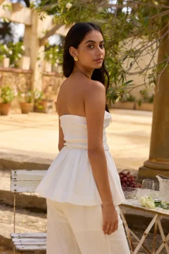 Strapless|Cropped>Hello Molly Aria Top White