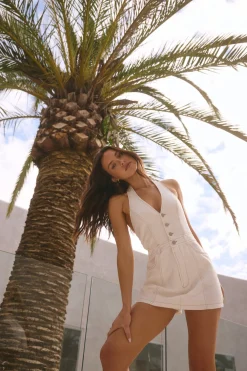 Rompers>Hello Molly Arizona Halter Romper White