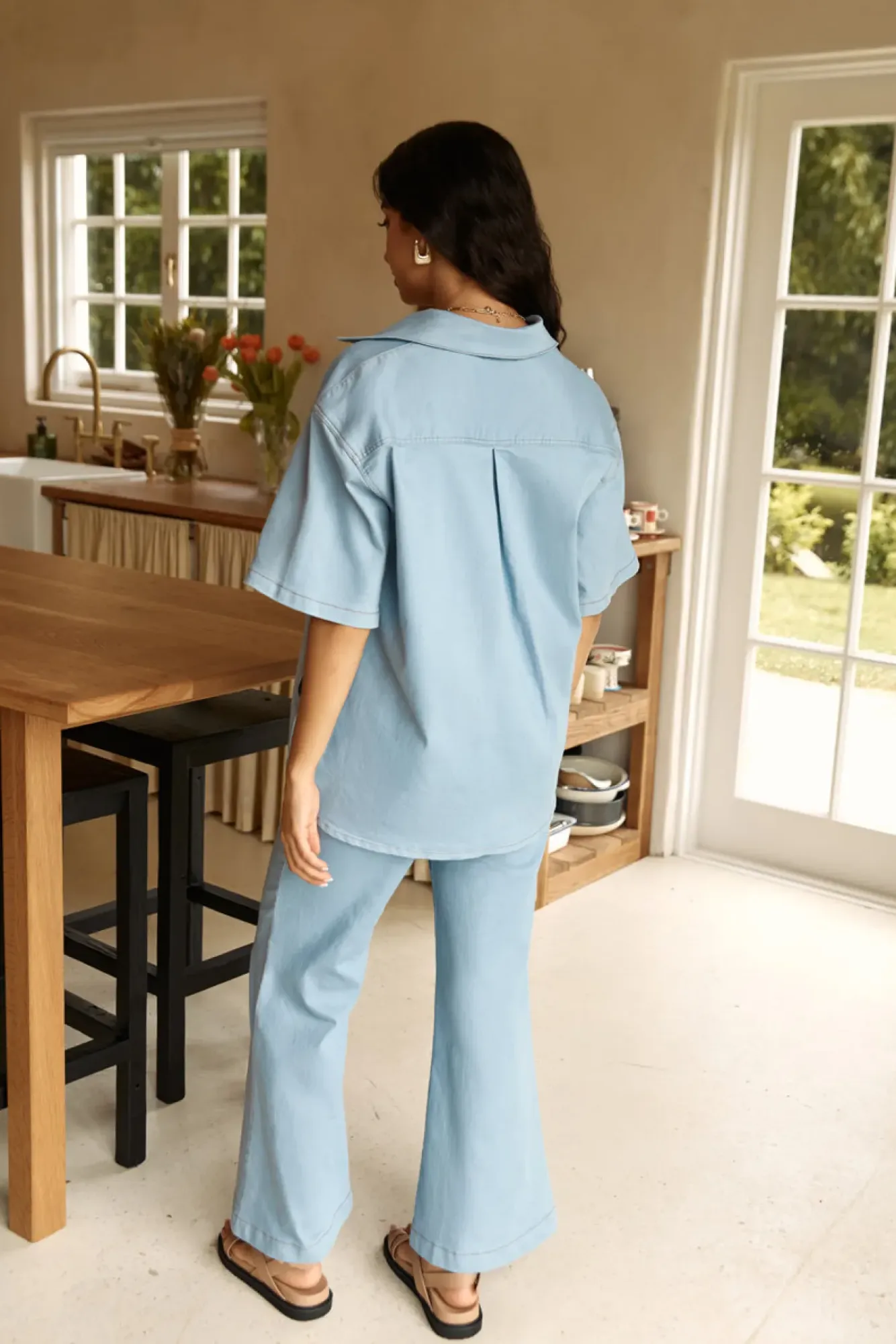 Two-Piece Pants Set>Hello Molly Around Town Set Blue