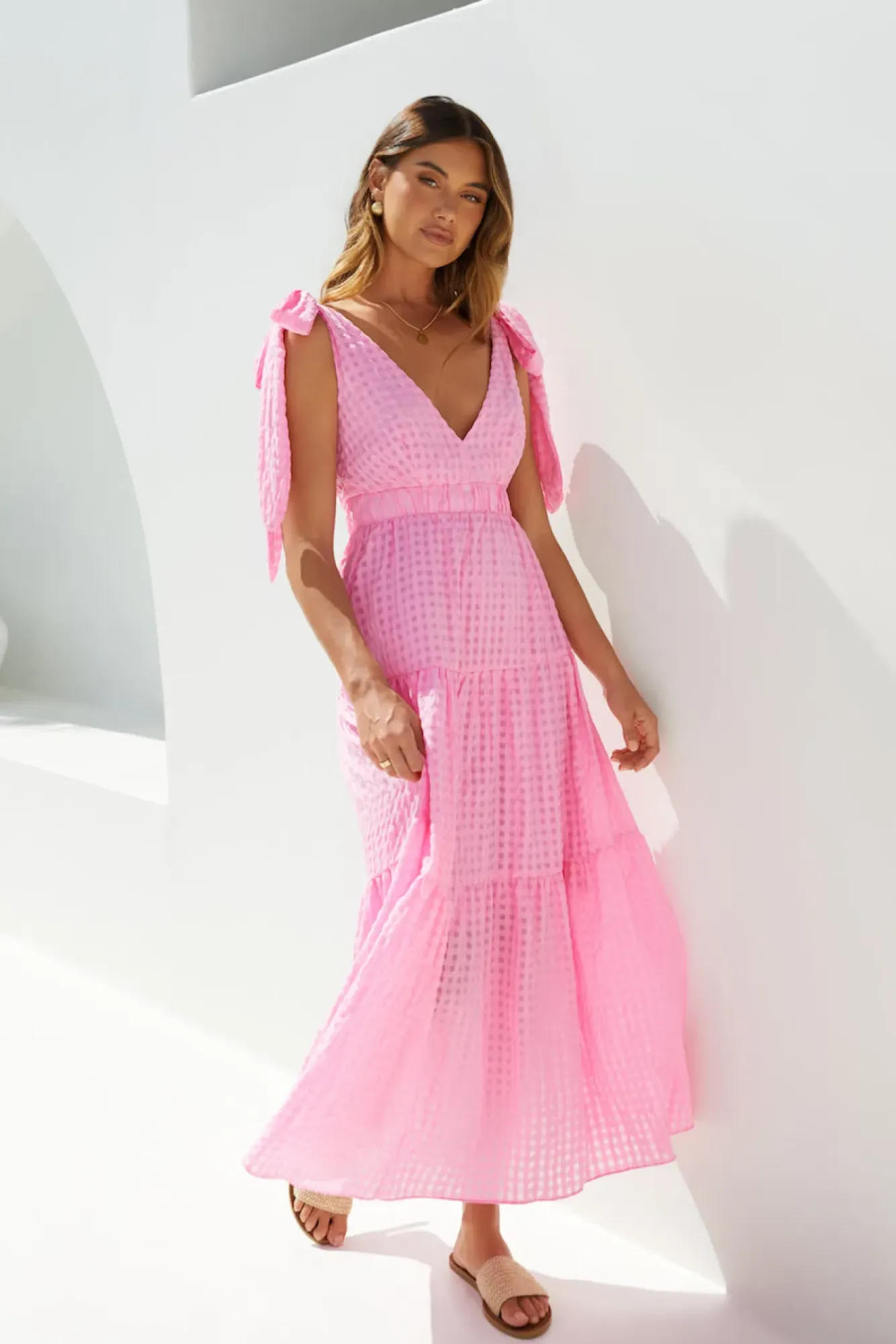 Wedding Guest Dresses|Cocktail Dresses>Hello Molly Aurora Glow Pink Maxi Dress