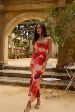 Wedding Guest Dresses|Cocktail Dresses>Hello Molly Aurora's Embrace Midi Dress Orange