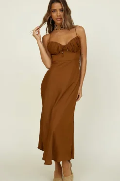 Maxi Dresses>Hello Molly Awakenings Maxi Dress Brown