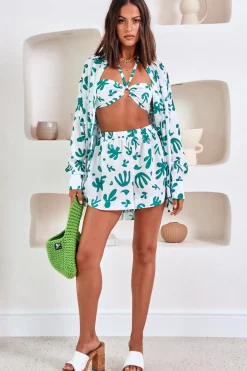 Cropped>Hello Molly Awakening Suns Crop Top Green