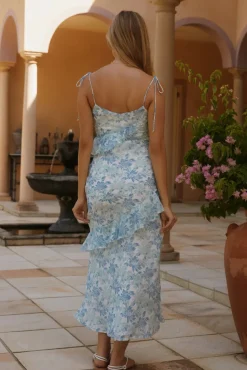 Wedding Guest Dresses|Formal Dresses>Hello Molly Azure Bloom Midi Dress Blue